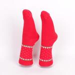 Червени дамски термо чорапи с борчета