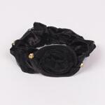 Черен ластик за коса с розички