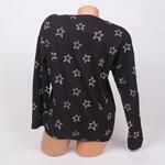 Черна памучна дамска пижама със звезди