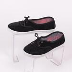 Черни велурени обувки с малки черни камъчета