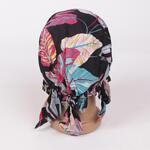 Черна кърпа за глава със свежи тропически листа