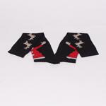 Черни дамски коледни 3/4 памучни чорапи с Дядо Коледа и елени