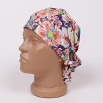 Шарена кърпа за глава в пастелни цветове с цветя