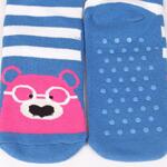Чорапи в синьо-бяло райе с розов мечок