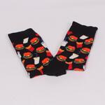 Щури дамски чорапи в черен цвят с хамбургери