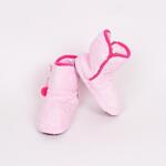 Детски розови пантофи с цикламени помпони