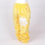 Жълта пухкава детска пижама от софт с коте