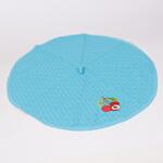 Синя кръгла кухненска кърпа - Черешки