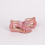 Ефектни дамски сандали от розов велур