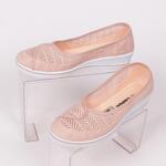 Пастелно розови летни мрежести обувки на платформа