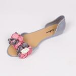 Сиви дамски силиконови обувки с цветя