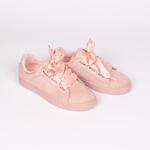 Дамски равни обувки от еко-велур в розов цвят