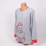Коледна светло сива мъжка пижама с Дядо Коледа