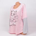 Макси пижама в розово и раиран десен с лисиче