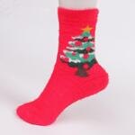 Коледни червени дамски чорапи с елхичка