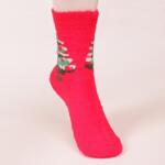 Коледни червени дамски чорапи с елхичка