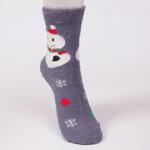 Сиви коледни дамски чорапи със Снежко