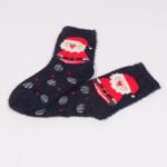 Коледни тъмно сини дамски чорапи с Дядо Коледа