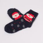 Коледни тъмно сини дамски чорапи с Дядо Коледа
