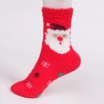 Коледни червени дамски чорапи с Дядо Коледа