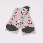 Сиви коледни мъжки чорапи с Дядо Коледа