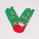 Детски коледни зелени чорапи с Дядо Коледа