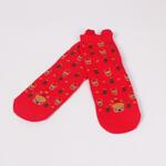 Коледни червени детски чорапи с еленчета
