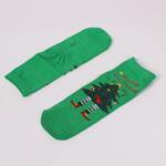 Зелени коледни детски чорапи с елхичка