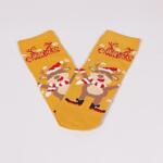 Коледни детски чорапи в цвят горчица с елен