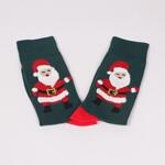 коледни мъжки тъмно зелени чорапи с Дядо Коледа