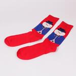 Червени коледни мъжки чорапи Снежко
