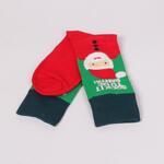 Коледни мъжки чорапи в червен и зелен цвят с Дядо Коледа
