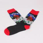 Коледни мъжки чорапи в цвят антрацит с мечок
