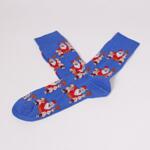 Забавни коледни сини чорапи с Дядо Коледа