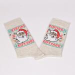 Коледни мъжки чорапи в светлосив меланж с Дядо Коледа