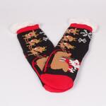 Черни коледни дамски топли чорапи с Дядо Коледа