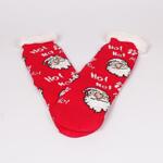 Червени коледни дамски чорапи с Дядо Коледа
