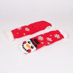 Коледни червени мъжки чорапи със снежен човек