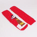 Коледен сет дамски термо чорапи в тъмносин и червен цвят с Дядо Коледа