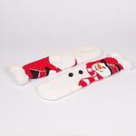 Коледни мъжки чорапи в бяло и червено със Снежко