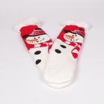 Коледни мъжки чорапи в бяло и червено със Снежко