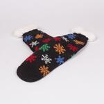 Черни коледни мъжки чорапи с цветни снежинки