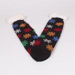Черни коледни мъжки чорапи с цветни снежинки