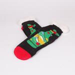 Коледни черни мъжки чорапи с шише елха