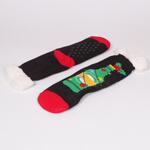 Коледни черни мъжки чорапи с шише елха
