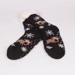 Коледни черни дамски чорапи с еленчета