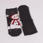 Дамски коледен сет термо чорапи в цвят графит и сив Снежко