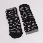 Черен коледен сет дамски термо чорапи с кученце и снежинки