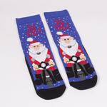 Коледен сет дамски термо чорапи в синьо и тъмносиньо сДядо Коледа
