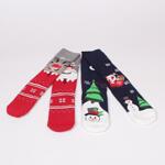 Коледен сет дамски термо чорапи с Дядо Коледа и снежко